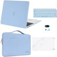 🔵 mosiso airy blue macbook air 13 inch case (2020/2019/2018 release) - complete protection set: hard shell, bag, keyboard cover, webcam cover, screen protector - compatible with a2337 m1/a2179/a1932, retina display, touch id logo