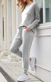 img 3 attached to PRETTYGARDEN Sweatsuit Shoulder Loungewear Tracksuits Women's Clothing for Lingerie, Sleep & Lounge