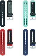 colapoo силиконовый ремешок soft wristband, совместимый с garmin forerunner 235/235 lite/220/230/620/630/735xt/ smartwatch для женщин и мужчин (4шт-в) логотип