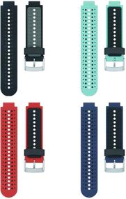 img 3 attached to COLAPOO Silicone Strap Soft Wristband Compatible With Garmin Forerunner 235/235 Lite/220/230/620/630/735XT/ Smartwatch For Women Men (4PCS-B)