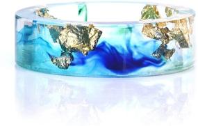 img 3 attached to 🌊 VEINTI+1 Handmade Ocean Style Colorful Ink Transparent Resin/Plastic Women/Men's Charm Ring (17mm) - Discover Fashionable and Unique Ocean-inspired Jewelry!