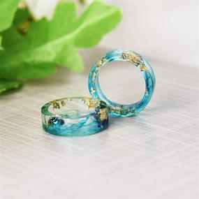 img 2 attached to 🌊 VEINTI+1 Handmade Ocean Style Colorful Ink Transparent Resin/Plastic Women/Men's Charm Ring (17mm) - Discover Fashionable and Unique Ocean-inspired Jewelry!