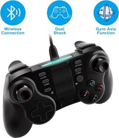 img 2 attached to Wireless PS4 Controller - Linkstyle Dual Shock 4 Gamepad for PS4/Pro/Slim/PC Windows with Touchpad, LED Light, Built-in Speaker