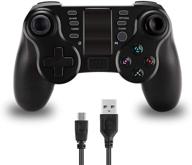 wireless ps4 controller - linkstyle dual shock 4 gamepad for ps4/pro/slim/pc windows with touchpad, led light, built-in speaker logo