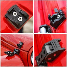 img 1 attached to Samlighting Black Stainless Steel Hood Latch Pins & Catch Kit for 2007-2018 Jeep Wrangler JK JKU