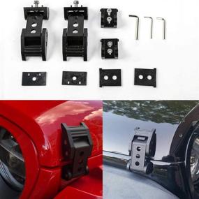 img 4 attached to Samlighting Black Stainless Steel Hood Latch Pins & Catch Kit for 2007-2018 Jeep Wrangler JK JKU