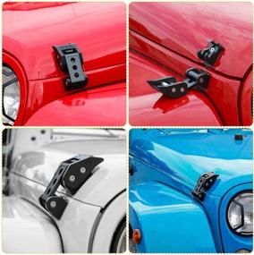 img 3 attached to Samlighting Black Stainless Steel Hood Latch Pins & Catch Kit for 2007-2018 Jeep Wrangler JK JKU