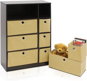 img 2 attached to 📦 Efficient Storage Solution: Furinno Econ Organizer Cabinet in Espresso/Light Brown – Streamline Your Clutter