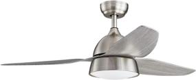 img 2 attached to 🔘 52" Indoor Ceiling Fan with Lights, Nickel Finish - Bedroom Ceiling Fan with Remote Control - Modern Industrial Style with 3 Blades