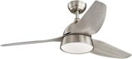 🔘 52" indoor ceiling fan with lights, nickel finish - bedroom ceiling fan with remote control - modern industrial style with 3 blades logo