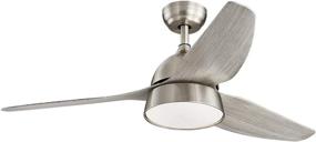 img 4 attached to 🔘 52" Indoor Ceiling Fan with Lights, Nickel Finish - Bedroom Ceiling Fan with Remote Control - Modern Industrial Style with 3 Blades
