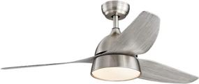 img 3 attached to 🔘 52" Indoor Ceiling Fan with Lights, Nickel Finish - Bedroom Ceiling Fan with Remote Control - Modern Industrial Style with 3 Blades