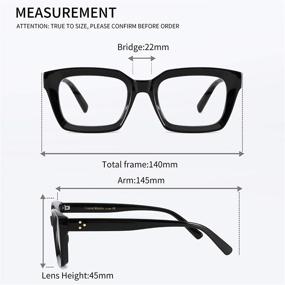 img 1 attached to 👓 Alsenor Retro Square Oversized Eyeglass Frames with Blue Light Blocking for Reading Glasses and Computer Use (Black, 1.75x)