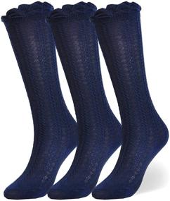 img 4 attached to 🧦 Adorable EPEIUS Baby Girls Knee High Cotton Socks with Ruffled Stockings (Pack of 3/5) - Ideal for Newborns, Infants, and Toddlers!