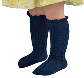 img 3 attached to 🧦 Adorable EPEIUS Baby Girls Knee High Cotton Socks with Ruffled Stockings (Pack of 3/5) - Ideal for Newborns, Infants, and Toddlers!