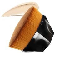 💆 flat top kabuki hexagon foundation makeup brush - blending liquid, cream or flawless powder cosmetics for a flawless finish. bonus protective case included - black logo