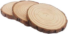 img 3 attached to 🌳 Set of 10 Unfinished Natural Wood Coaster Slices with Tree Bark – 4.2-4.7 inch Disc Coasters – Craft Wood Kit Circles for DIY Crafts, Christmas Ornaments, Rustic Wedding Decorations