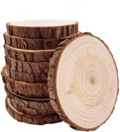 🌳 set of 10 unfinished natural wood coaster slices with tree bark – 4.2-4.7 inch disc coasters – craft wood kit circles for diy crafts, christmas ornaments, rustic wedding decorations logo