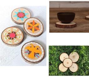 img 1 attached to 🌳 Set of 10 Unfinished Natural Wood Coaster Slices with Tree Bark – 4.2-4.7 inch Disc Coasters – Craft Wood Kit Circles for DIY Crafts, Christmas Ornaments, Rustic Wedding Decorations