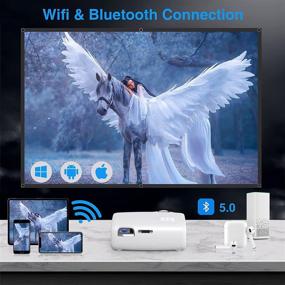 img 3 attached to 📽️ WiFi проектор native-1080P с Bluetooth - 8500 люменов, уличный кинопроектор поддерживающий 300 дюймов, 100,000 часов эксплуатации, домашний кинотеатр, совместимый с TV Stick/HDMI/AV/VGA/USB/Smartphone