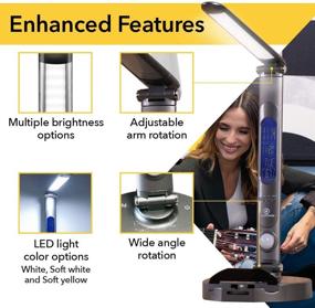 img 3 attached to 🔦 LumiCharge 6-in-1 Eye-Friendly LED Desk Lamp with iPhone Charging Dock - Qi Wireless Charger 10W, Touch & Motion Light, Clock with LED Display, Compatible with All Phone Models & Apple Smart Watches