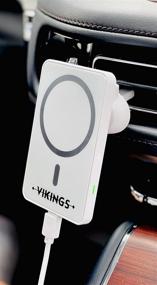 img 3 attached to The Vikings Magnetic Wireless Car Charger Vent Mount for iPhone 13/12: Fast 15W Charging with MagSafe Case, Magnet Phone Holder Stand - White