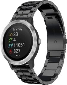 img 4 attached to Совместимый ремешок с быстрым отпуском из нержавеющей стали Anrir для Garmin Vivoactive 3, Forerunner 645/245 Music, Venu, Vivomove 3 44 мм, Vivomove HR/Luxe/Style 42 мм - черный.