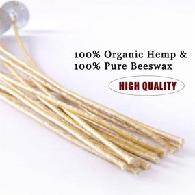 img 1 attached to 🕯️ EricX Organic Hemp Candle Wicks, 100 Piece Pack of 8" Pre-Waxed with 100% Beeswax & Tabbed, Ideal for Candle Making