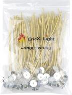 🕯️ ericx organic hemp candle wicks, 100 piece pack of 8" pre-waxed with 100% beeswax & tabbed, ideal for candle making логотип