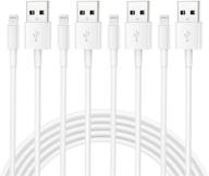 🔌 4pack apple iphone зарядный кабель 10ft [apple mfi certified] - быстрая зарядка кабелем lightning to usb для iphone 12/11/11pro/11max/x/xs/xr/xs max/8/7, ipad - 10 футов зарядка для iphone логотип