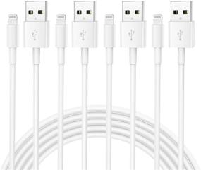 img 4 attached to 🔌 4Pack Apple iPhone Зарядный Кабель 10ft [Apple MFi Certified] - Быстрая Зарядка Кабелем Lightning to USB для iPhone 12/11/11Pro/11Max/X/XS/XR/XS Max/8/7, iPad - 10 Футов Зарядка для iPhone