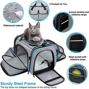 img 1 attached to 🐾 Maskeyon Airline Approved Large Expandable Pet Carrier, Soft-Sided Travel TSA Carrier with Removable Fleece Pad and Pockets for Cats, Dogs, and Small Animals