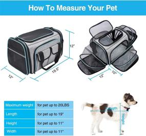 img 3 attached to 🐾 Maskeyon Airline Approved Large Expandable Pet Carrier, Soft-Sided Travel TSA Carrier with Removable Fleece Pad and Pockets for Cats, Dogs, and Small Animals