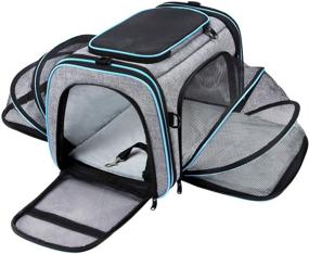 img 4 attached to 🐾 Maskeyon Airline Approved Large Expandable Pet Carrier, Soft-Sided Travel TSA Carrier with Removable Fleece Pad and Pockets for Cats, Dogs, and Small Animals