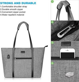 img 2 attached to 👜 MOSISO USB Port Laptop Tote Bag: Stylish & Spacious Organizer for Women (17-17.3 inch)