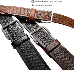 img 2 attached to 🧳 Exquisite Basketweave Genuine Leather Utility Uniform Men's Accessories