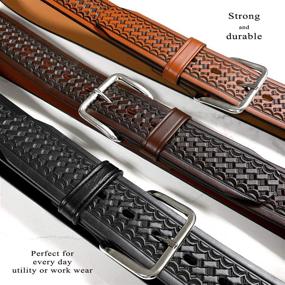 img 1 attached to 🧳 Exquisite Basketweave Genuine Leather Utility Uniform Men's Accessories