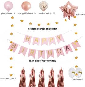 img 2 attached to 🎉 Sparkling Rose Gold 13th Birthday Party Essentials: Confetti Balloons, Foil Stars, Tassel Garland, Fringe Curtains, Happy Birthday Banner - Perfect Photo Props & Gift for Girls