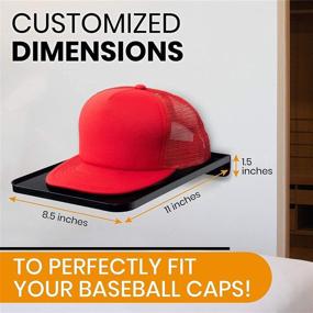 img 2 attached to 🧢 Boxy Concepts Wall-Mounted Hat Rack - Set of 4 Premium Baseball Cap Organizers - Hat Storage, Holder, and Hanger - Plastic Display Shelf with 3M Adhesive Tape for Ball Caps