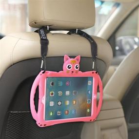 img 3 attached to 📱 Adjustable Shoulder Strap iPad Air Case - Etoden Cute Shockproof Silicone Handle Stand Cover for Apple iPad 5th/6th Gen and iPad Air 2 (2017/2018 9.7 inch)