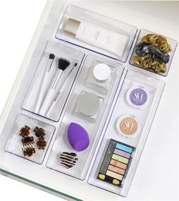 img 1 attached to 🗄️ Efficiently Organize Your Desk with the 6 Pack - Simple Houseware Clear Plastic Desk Drawer Organizers
