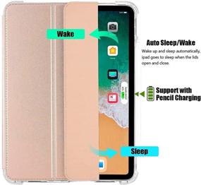 img 3 attached to 📱 Valkit iPad 9th Generation Case with Auto Wake/Sleep - Translucent Frosted Back, Rose Gold - Compatible with iPad 8th/7th Generation, iPad 10.2 2021/2020/2019 - Protective Smart Cover for 10.2 inch