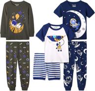 👕 comfy boys 6-piece snug-fit cotton pajama set: quality kids pjs sleepwear logo