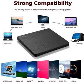 img 3 attached to Portable Blu-ray DVD Drive USB 3.0 Type-C, Read/Write Blu-ray Player, DVD Burner, 3D Blu-ray Drive, Compatible with Win7/Win8/Win10/Mac OS, High-Speed Silent Operation