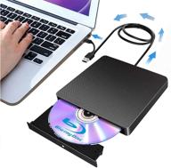 portable blu-ray dvd drive usb 3.0 type-c, read/write blu-ray player, dvd burner, 3d blu-ray drive, compatible with win7/win8/win10/mac os, high-speed silent operation logo