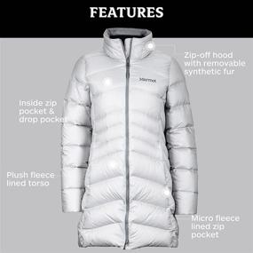 img 1 attached to 🧥 Marmot Montreal Women's Knee-Length Puffer Coat: Women's Clothing for Coats, Jackets & Vests