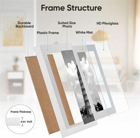 img 3 attached to Versatile Nacial Picture Frames 8x10 Set of 4: White Photo Frame with Mat - Display 5x7 and 8x10 Photos, Ideal Collage for Wall or Tabletop