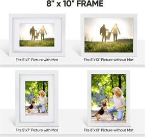 img 1 attached to Versatile Nacial Picture Frames 8x10 Set of 4: White Photo Frame with Mat - Display 5x7 and 8x10 Photos, Ideal Collage for Wall or Tabletop