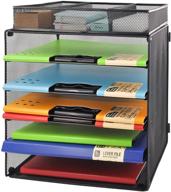 🗂️ easepres black 5-tier wire mesh desk organizer tray with extra file sorter - ideal for home, office, or school логотип