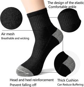 img 2 attached to 🧦 GLENMEARL 6 Pack Men's & Women's Cushioned Athletic Ankle Socks for Sport & Running - Black White Gray - Sizes S/M/L